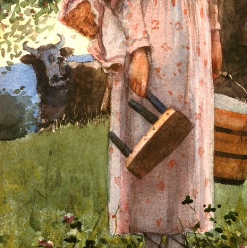 woman with pail