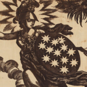 Female figure with shield of stars